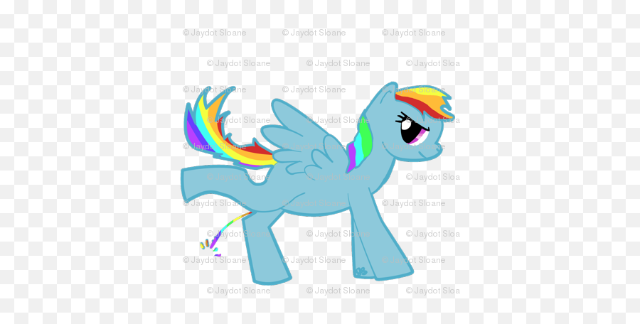 Download Hd Rainbow Pony Peeing Back - Cartoon Png,Rainbow Dash Png