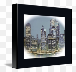 Nyc Skyline Lower Manhattan Last Century By Frank Reginella - Poster Frame png