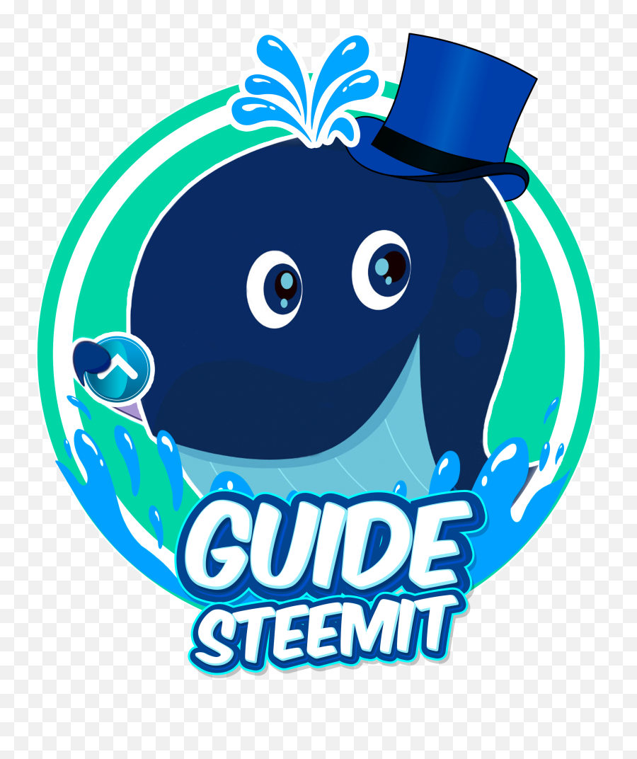Guide Steemit Whale Con Aleta Y Upvote - Blue Whale Cartoon Png,Upvote Png