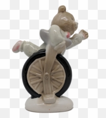 Download Porcelain Bear - Unicycle Full Size Figurine Png,Unicycle Png