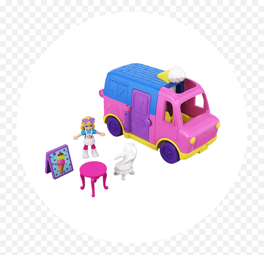 Polly Pocket Pollyville Ice Cream Truck - Ggc39 Mattel Png,Ice Cream Truck Png