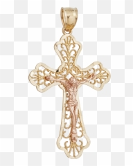 Download 14k Yellow Rose Gold - Cross png