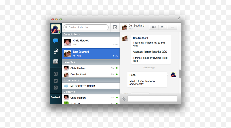 Aol Launches Aim Preview With New Ui Group Chats Cloud - Vertical Png,Aol You've Got Mail Icon