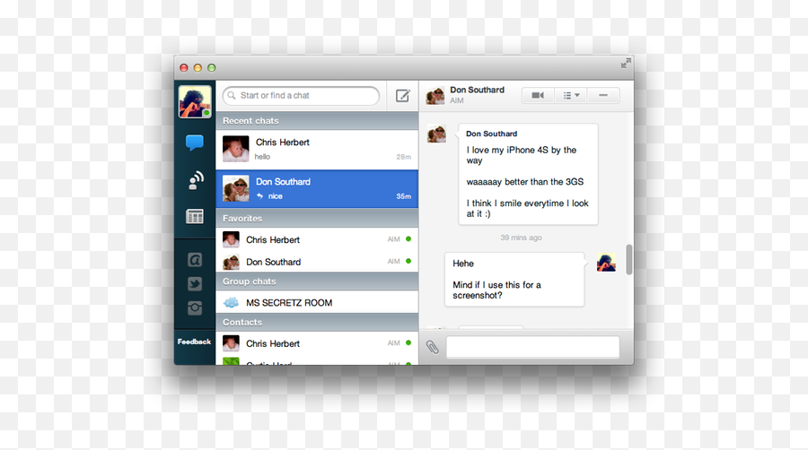 Aol Launches Aim Preview With New Ui Group Chats Cloud - Vertical Png ...