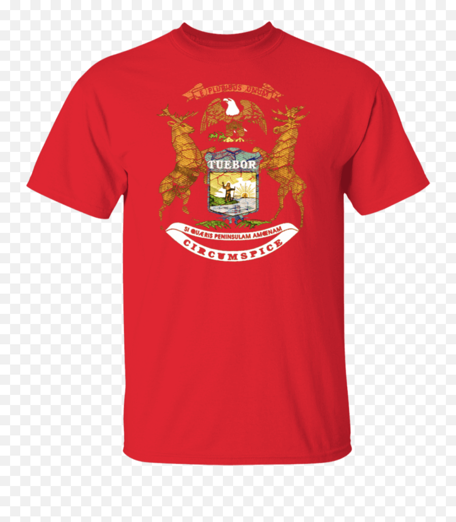 Distressed Michigan Flag Gildan 53 Oz T - Shirt Red M Albuquerque Six Guns Hockey Png,Netflix Raccoon Icon