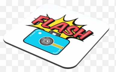 Camera Flash Coaster - Just Stickers Circle Png,Camera Flash Png