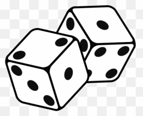 Transparent Background Dice Outline - Black And White png
