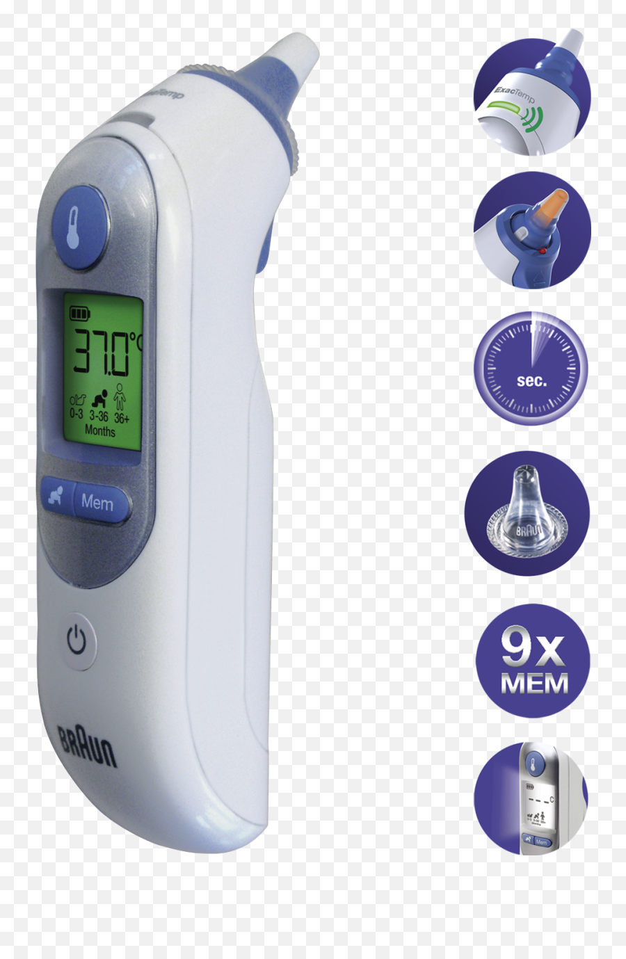 Braun Ear Thermometer Thermoscan 7 - Thermoscan 7 Braun Png,Thermometer Transparent Background