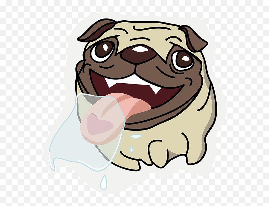 Pug Sticker Messages - 10 Pug Clipart Full Size Pug Png,Pug Face Png