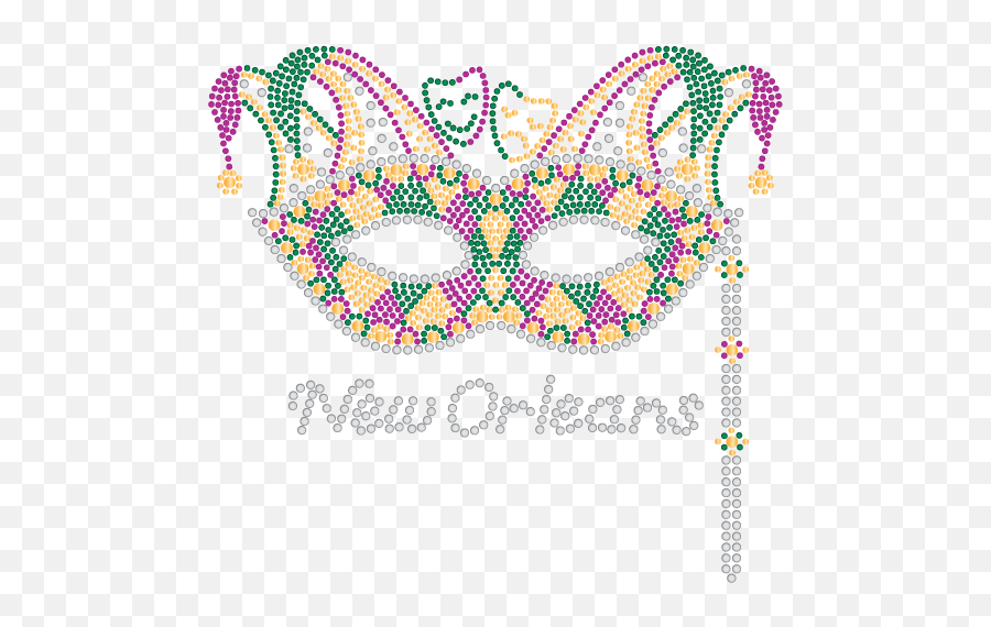 Mardi Gras Rhinestone Mask With Jester Crown - Mask Png,Comedy And Tragedy Masks Png