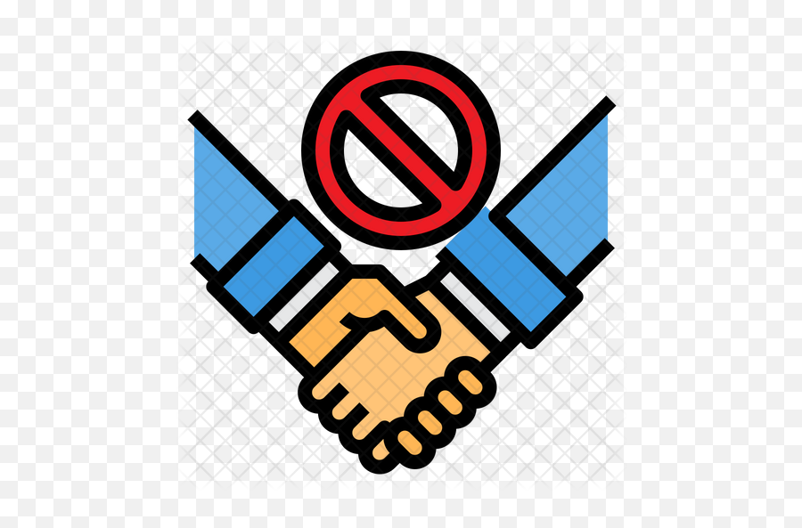 Avoid Handshake Icon Of Colored Outline - Avoid Hand Shake Png,Hand Shake Png