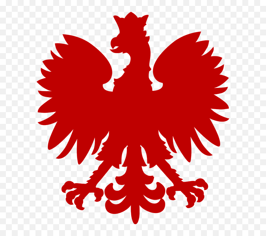 Silhouette Heraldic Animal Red Crown - Polish Eagle Transparent Png,Eagle Silhouette Png
