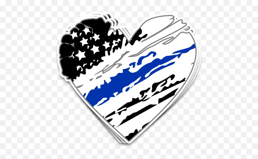Thin Blue Line Grunge Heart Decal - Automotive Decal Png,Grunge Line Png
