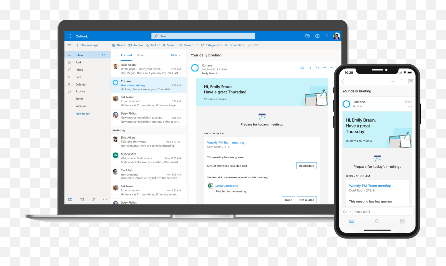 What Can You Do With The Briefing Email From Cortana - Cortana Briefing Mail Png,Cortana Png