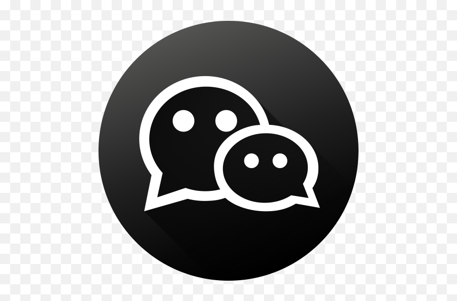Wechat Social Circle Long Shadow Icon - Black And White Social Media Icon Png,Wechat Png