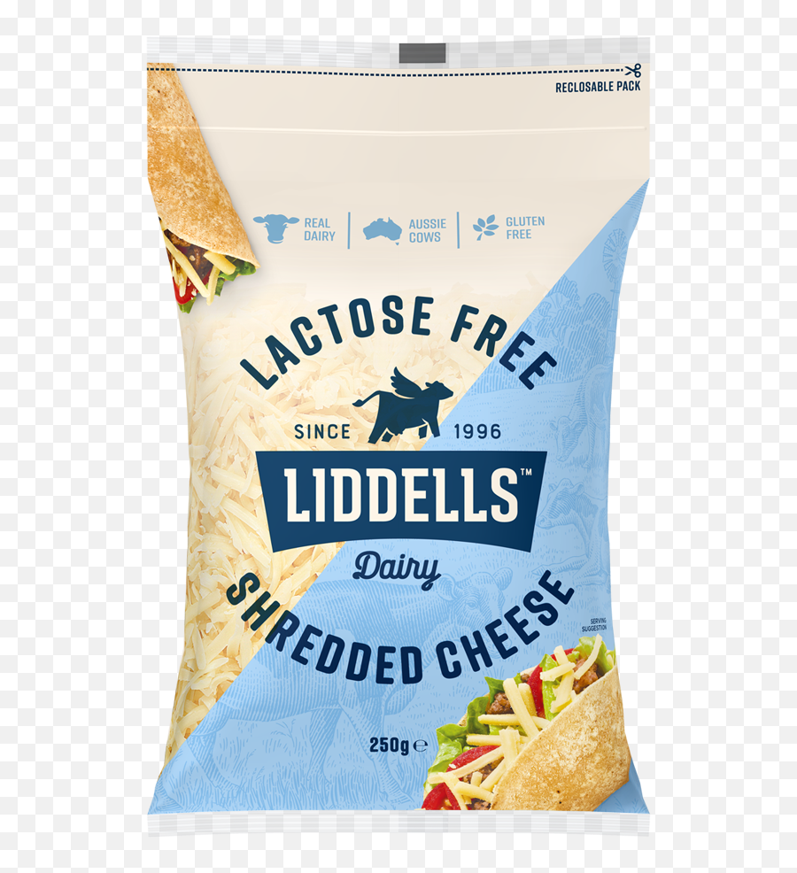 Shredded Cheese Liddells Lactose Free Dairy - Liddells Lactose Free Yoghurt Png,Shredded Cheese Png