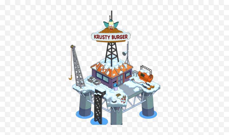 Krusty Burger Oil Rig - Krusty The Clown Factory Png,Oil Rig Png