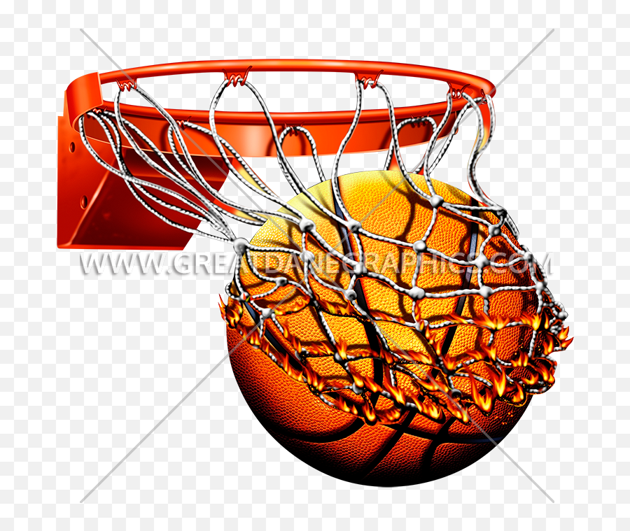 Flaming Basketball With Net Clipart - Flaming Basketball Transparent Png,Flaming Basketball Png