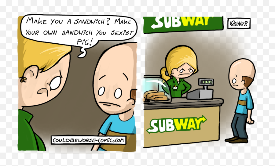 Subway Sandwich Png - Sexism Comic Strip,Subway Sandwich Png