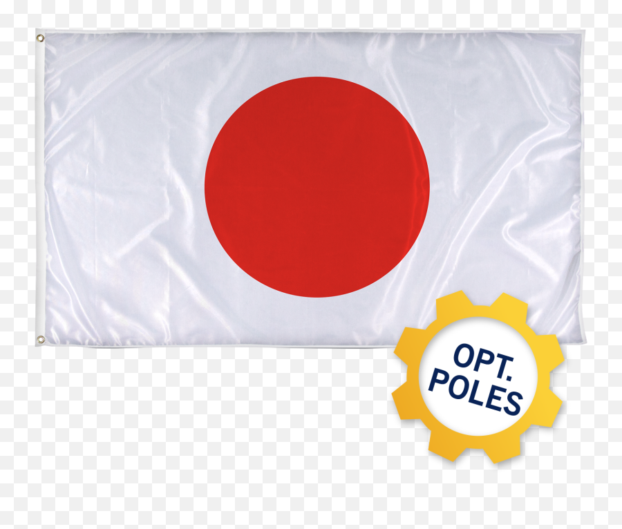 Japan Flag W Optional Flagpole - Circle Png,Japan Flag Png