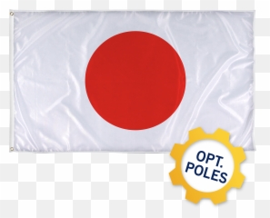 Japan Flag W Optional Flagpole - Circle png