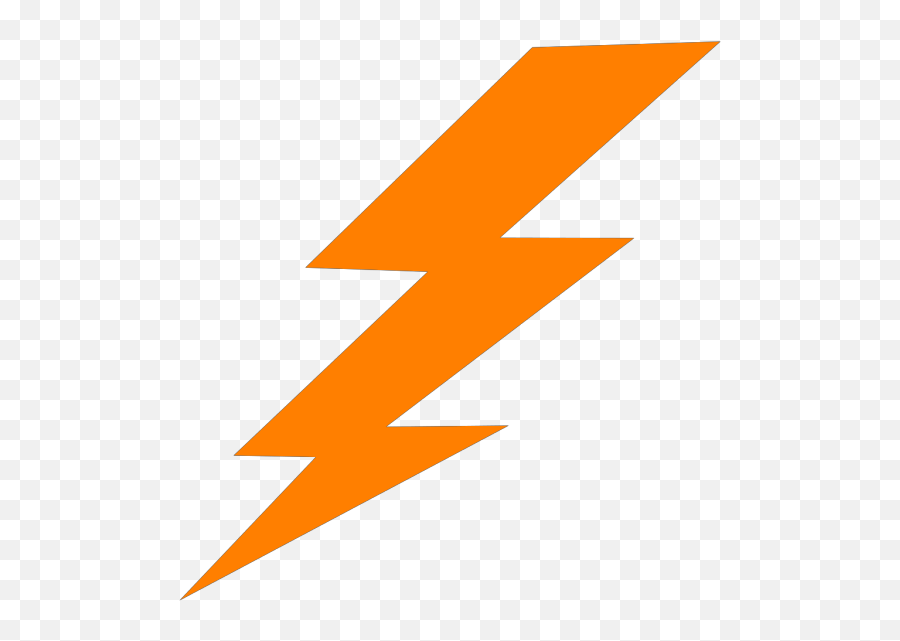 Lightning - Orange Lightning Bolt Png Clipart Full Size Lightning Bolt Vector,Lightning Bolt Icon Png