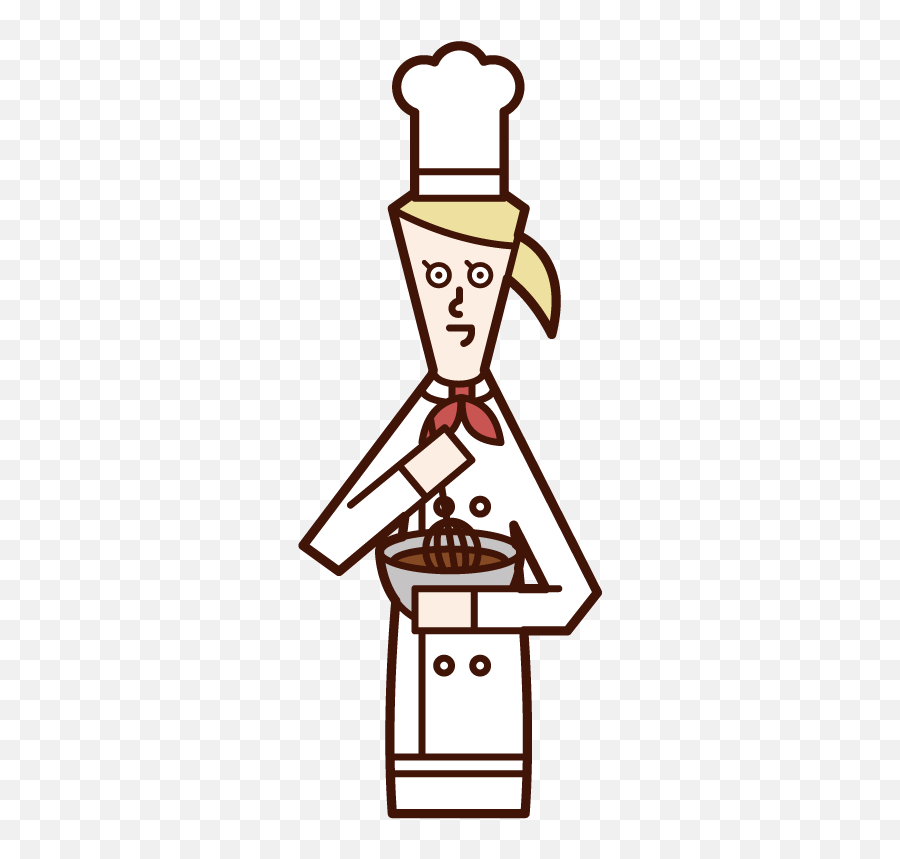 Illustration Of A Pastry Chef Female Making Sweets Png Icon