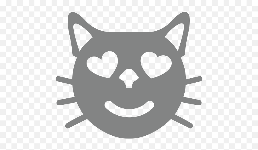 Smiling Face With Eyes Emoji For Facebook Email - Cat Emoji Black And White Png,Heart Eyes Emoji Transparent