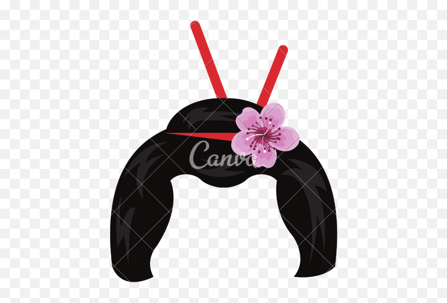 Geisha Wig Hair Style Icon - Canva Png,Hair Style Icon