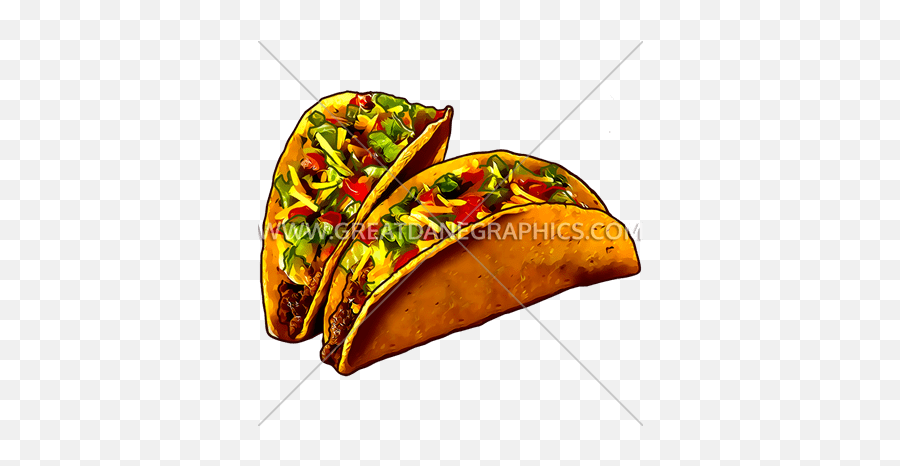 Two Tacos Production Ready Artwork For T - Shirt Printing Taco Png,Tacos Png