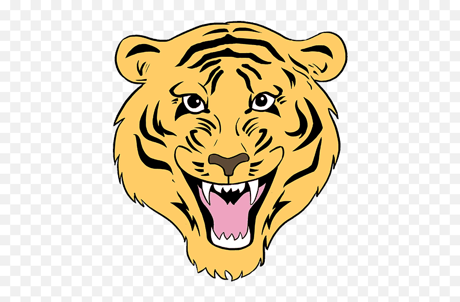 Tiger Face Drawing Easy How To Draw - Easy How To Draw A Tiger Face  Png,Tiger Face Png - free transparent png images 