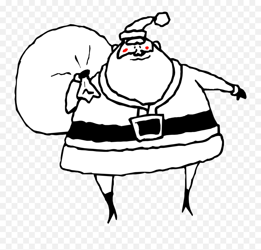 Santa In Swimsuit Png Black And White U0026 Free - Black And White Santa,Santa Clipart Png