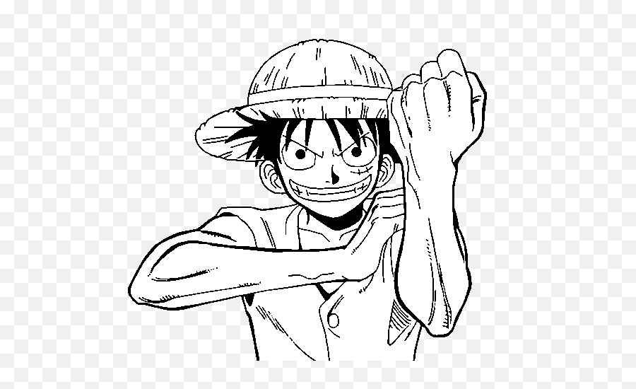 Luffy Coloring Page - Monkey D Luffy Black White Png,Monkey D Luffy Png