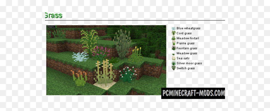 Plant Mega Pack Mod For Minecraft - Minecraft Full Size Screenshot Png,Prairie Grass Png