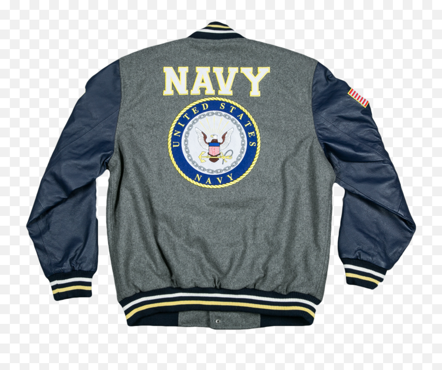 23268 - Navy Varsity Jacket With Navy Logo Global Force Graynavy Us Navy Jacket Png,Navy Logo Image