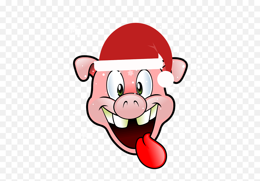 Christmas Pig In Santa Hat Tote Bag Png With Transparent Background