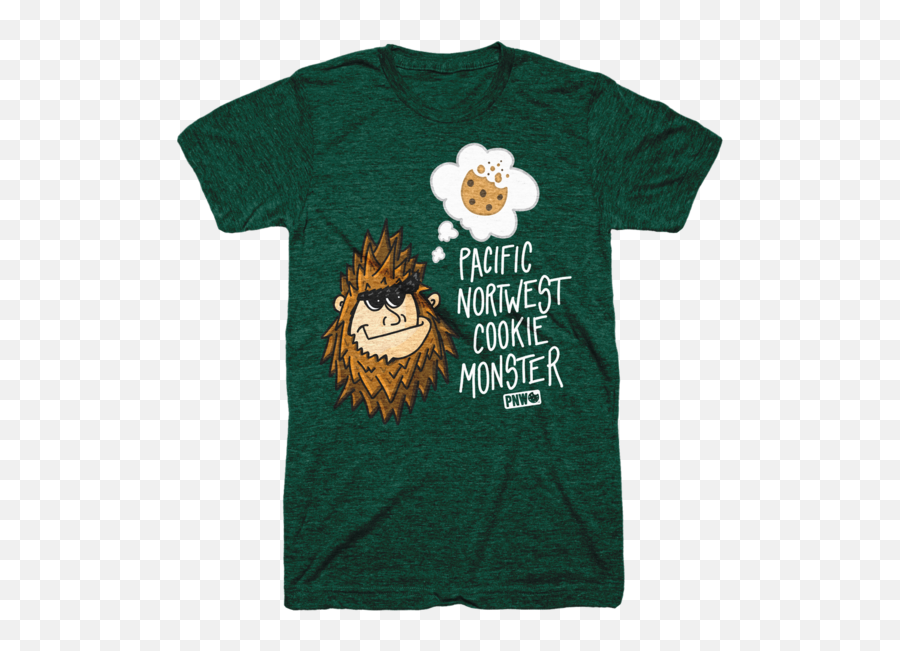 The Pnw Cookie Monster - S Triblend Forest Green Short Sleeve Png,Cookie Monster Transparent