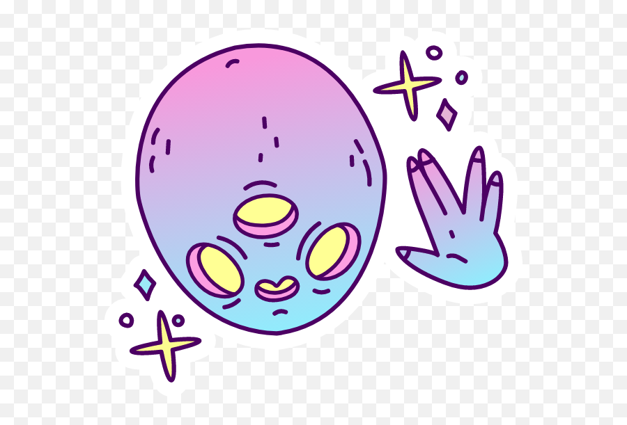 Blue And Pink Alien Sticker - Dot Png,Retina Icon Packs Deviantart