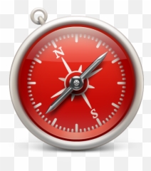 Red Clock Compass Wall - Apple Safari Logo png