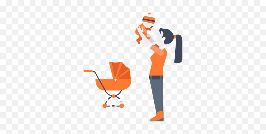 Stroller Icon - Download In Line Style Happy Png,Mother And Baby Icon