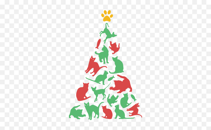 Awesome Cats Christmas Tree Transparent Png U0026 Svg Vector - For Holiday,Christmas Cat Icon