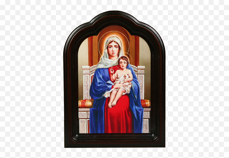 Vernissage Of History Icon Holy Virgin Mary And Child In A Carved Frame 27 X 20 Png Christ