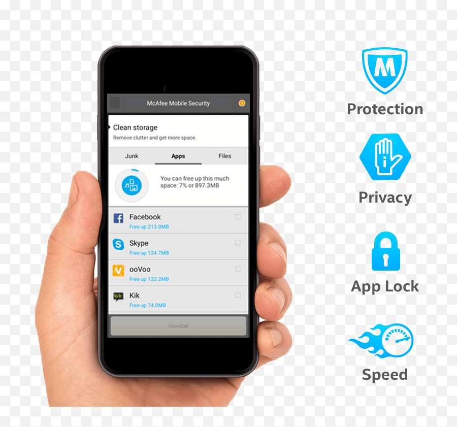 Download Hd Mobile With Icons Transparent Png Image Mcafee Icon