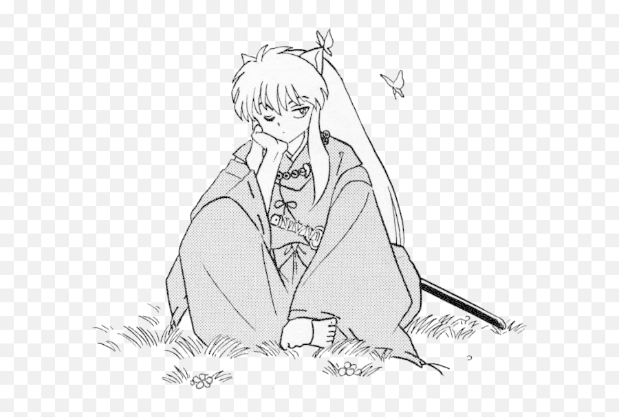 40 - Inuyasha Black And White Png,Inuyasha Png