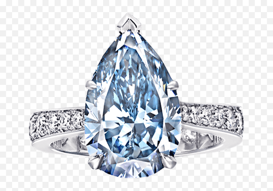 Pear Shape Blue Diamond Ring 401 Carat Fancy Intense - Blue Diamond Ring Graff Png,Blue Diamond Png
