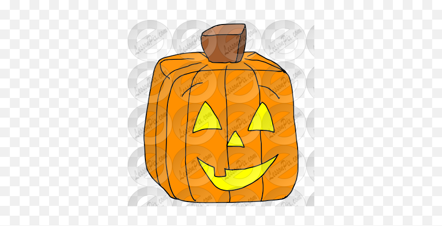 Square Pumpkin Picture For Classroom Therapy Use - Great Illustration Png,Cartoon Pumpkin Png