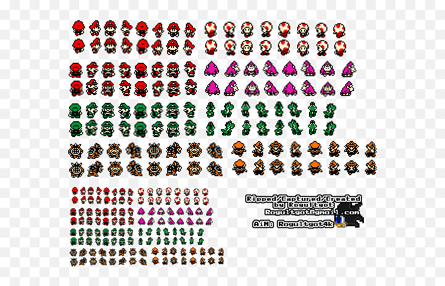 Mario Tennis Sprite Sheets - Game Boy Color Mario Universecom Game Boy Character Sprites Png,Gameboy Color Png