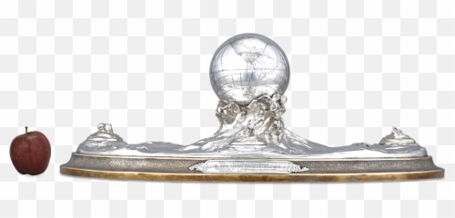 Sterling Silver Globe Inkwell Centerpiece By Tiffany U0026 Co - Antique Png,Inkwell Png