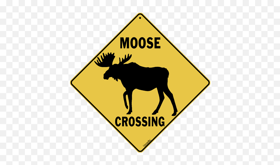 Download Hd Moose Silhouette Crossing Sign - Crossing Sign Tortoise Crossing Sign Png,Moose Silhouette Png