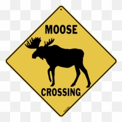 Download Hd Moose Silhouette Crossing Sign - Tortoise png